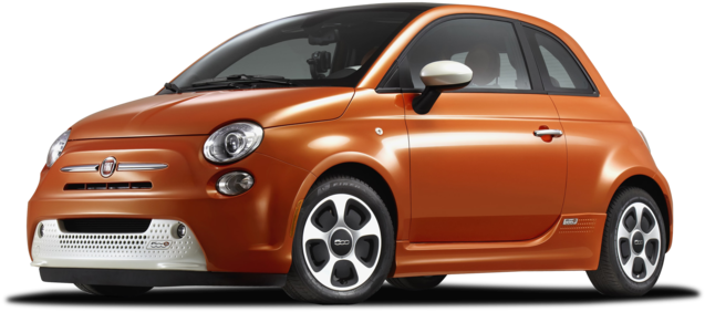 Orange Fiat500 Side View PNG