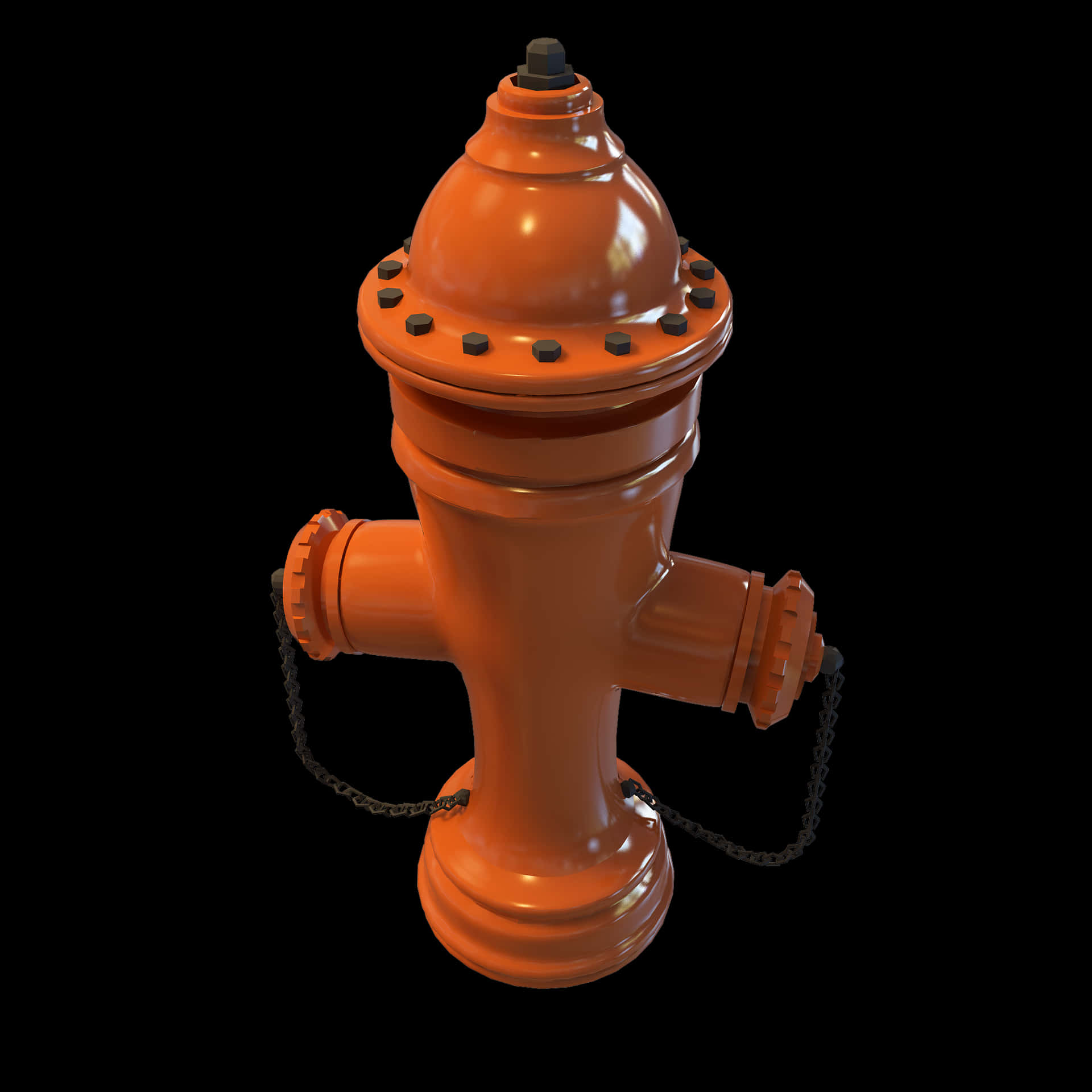Orange Fire Hydrant Isolated PNG