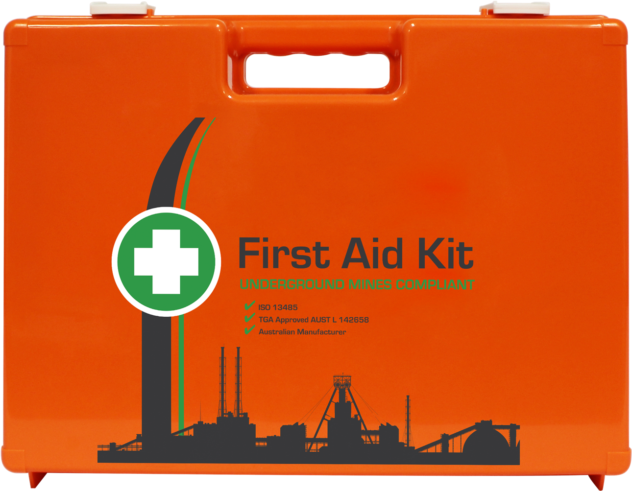 Orange First Aid Kit Underground Mines Compliant PNG