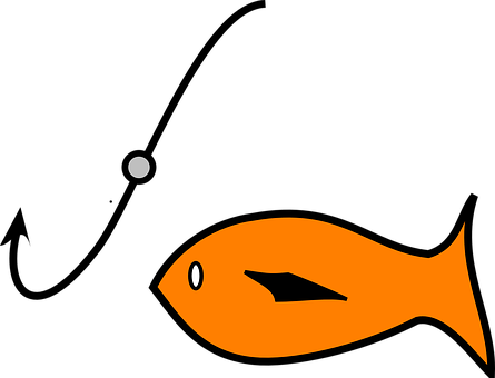 Orange Fish Black Background PNG