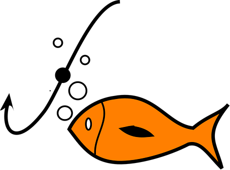 Orange Fish Black Background PNG