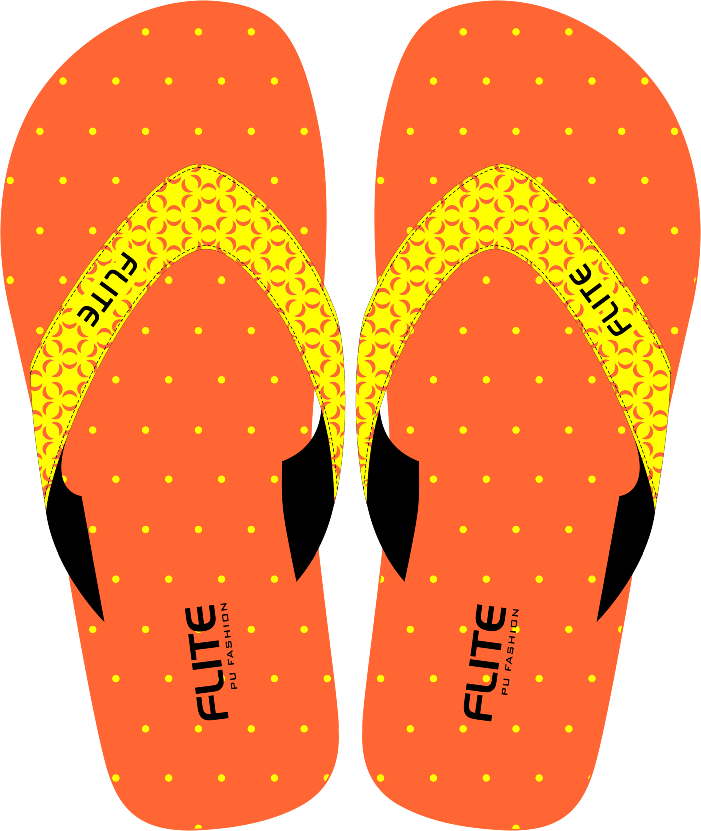 Orange Flip Flops Graphic PNG