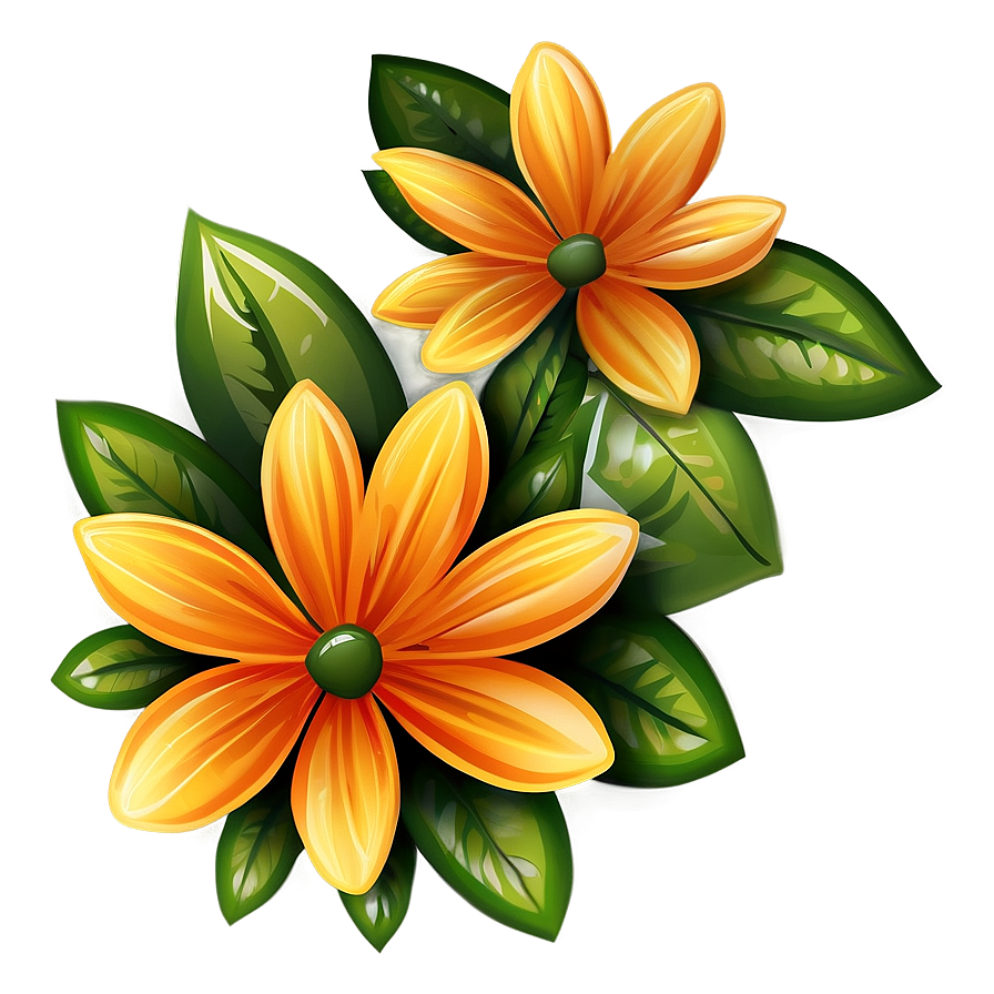 Orange Flower Badge Png 06122024 PNG