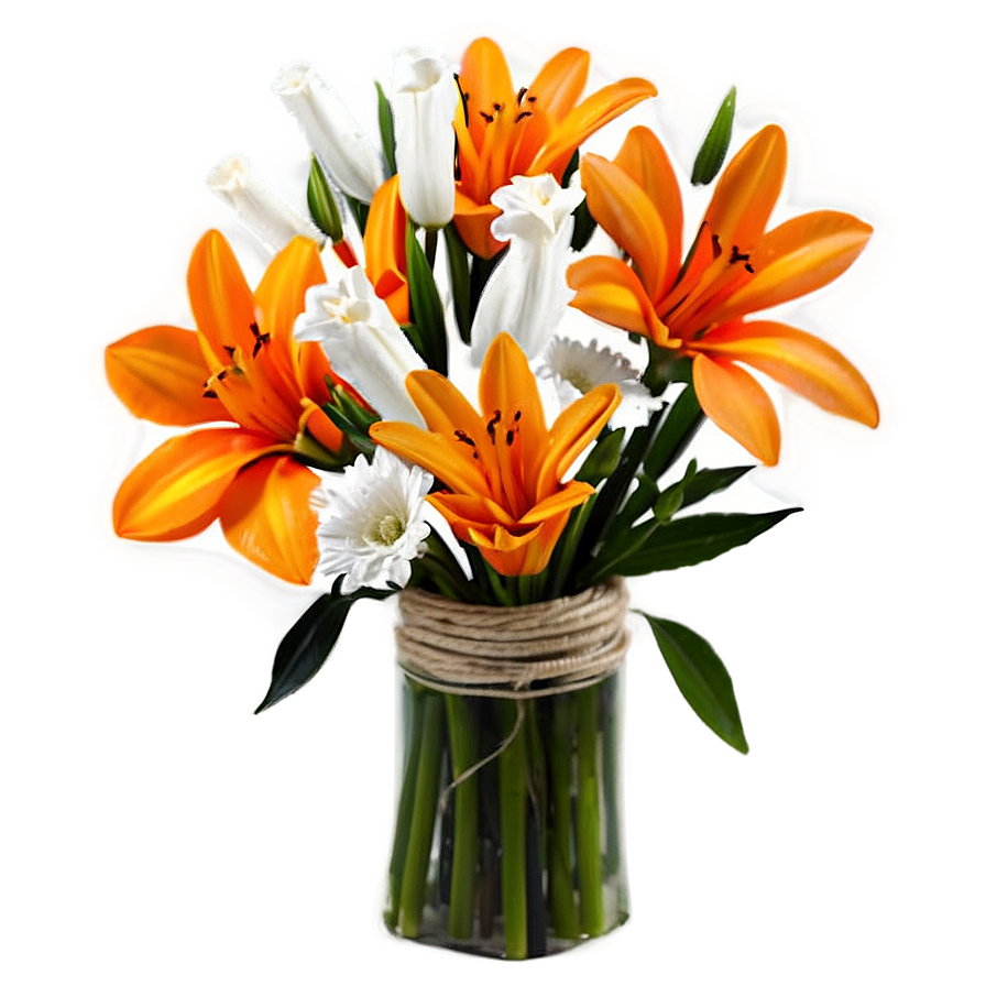 Orange Flower Bouquet Png 06122024 PNG