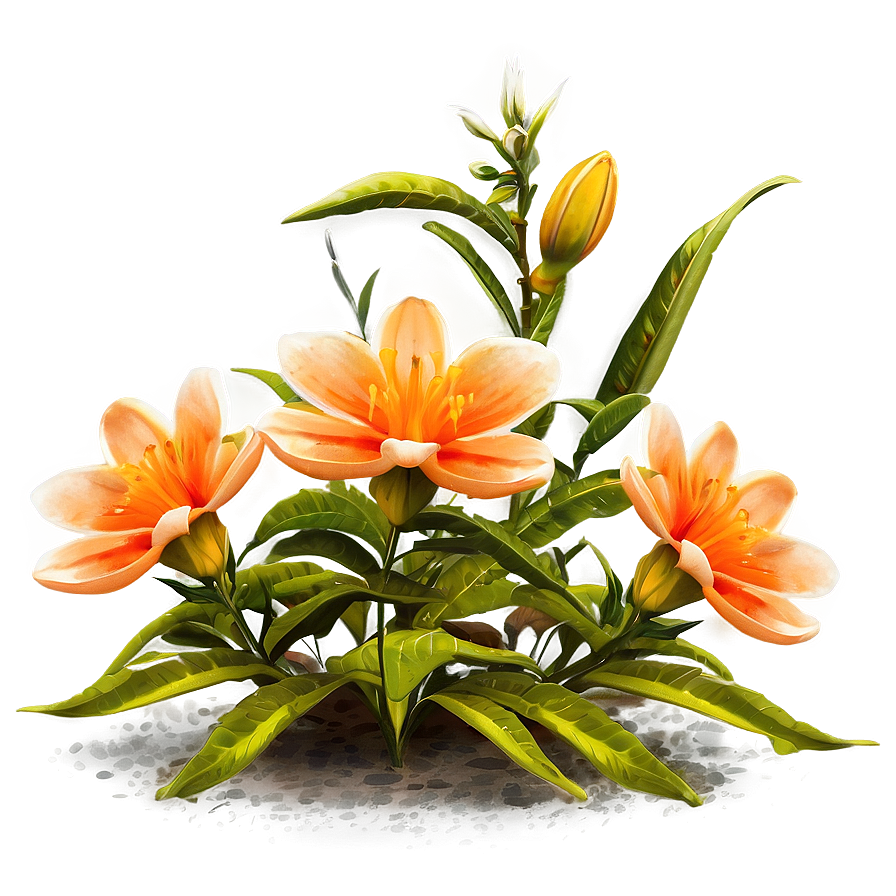 Orange Flower Bush Png 06122024 PNG