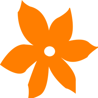 Orange Flower Icon Black Background PNG