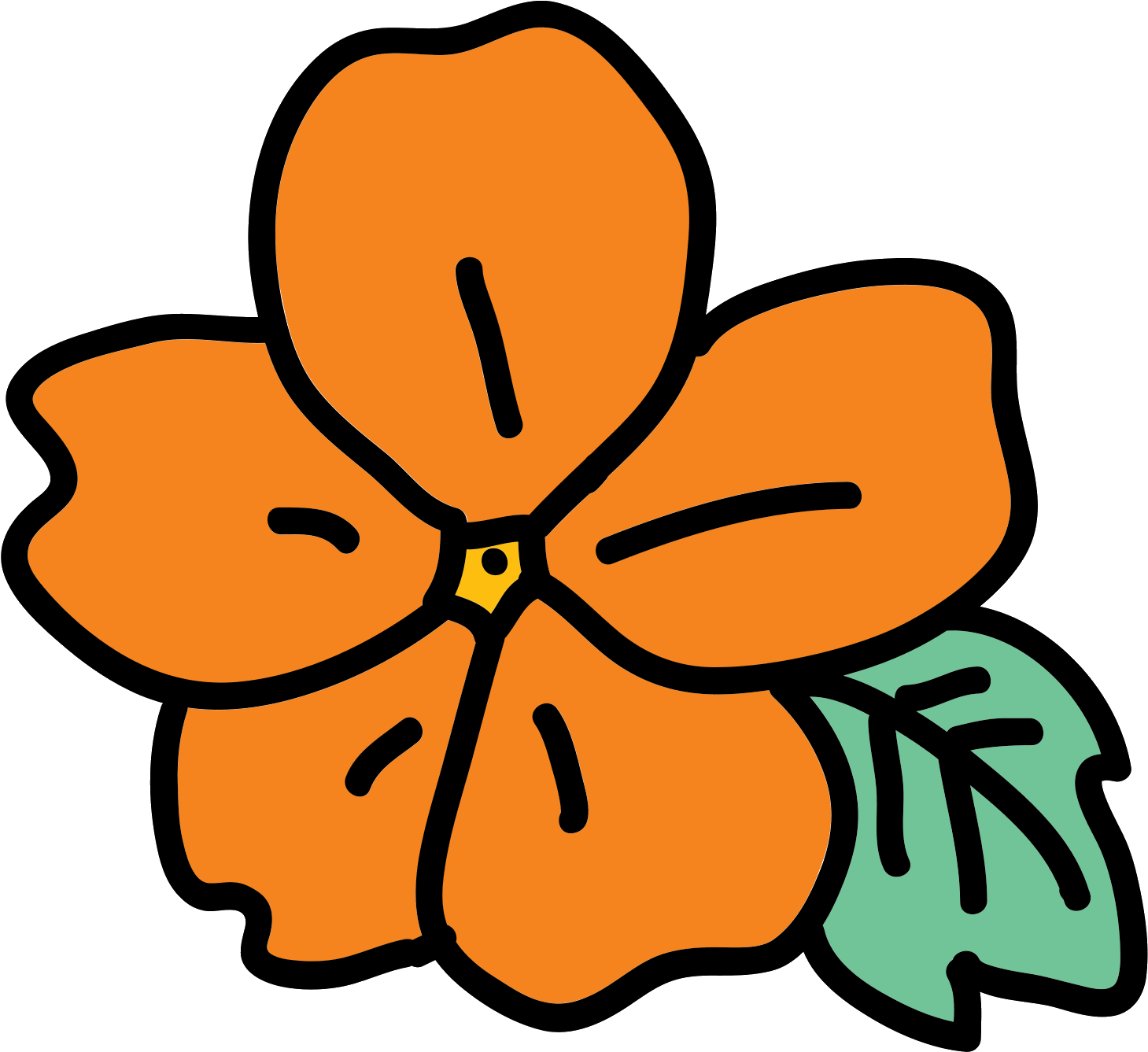 Orange Flower Illustration PNG