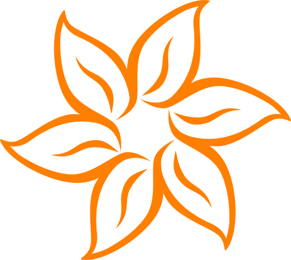 Orange Flower Outline Graphic PNG