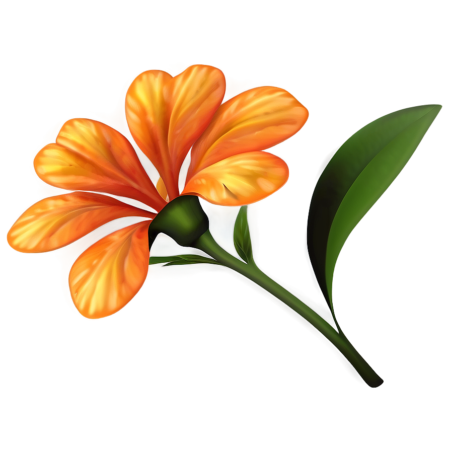 Orange Flower Silhouette Png 06122024 PNG