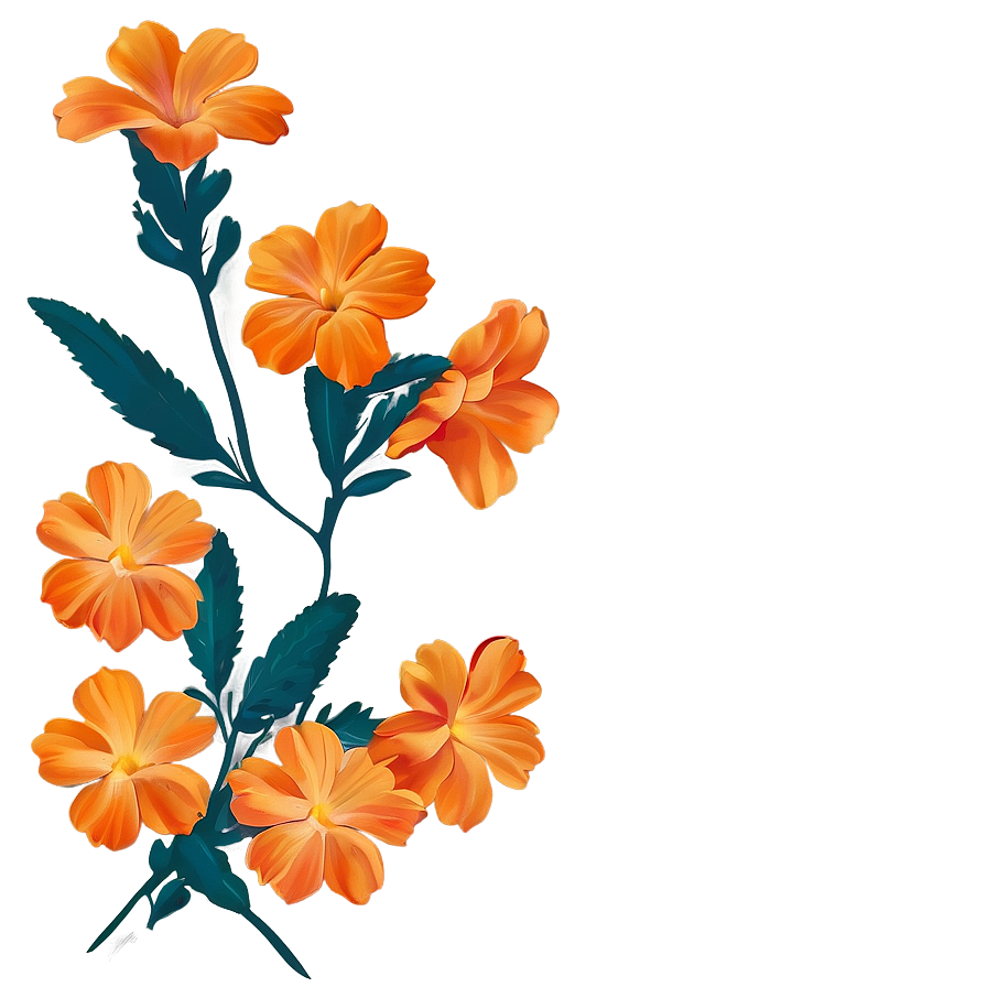 Orange Flower Silhouette Png 59 PNG