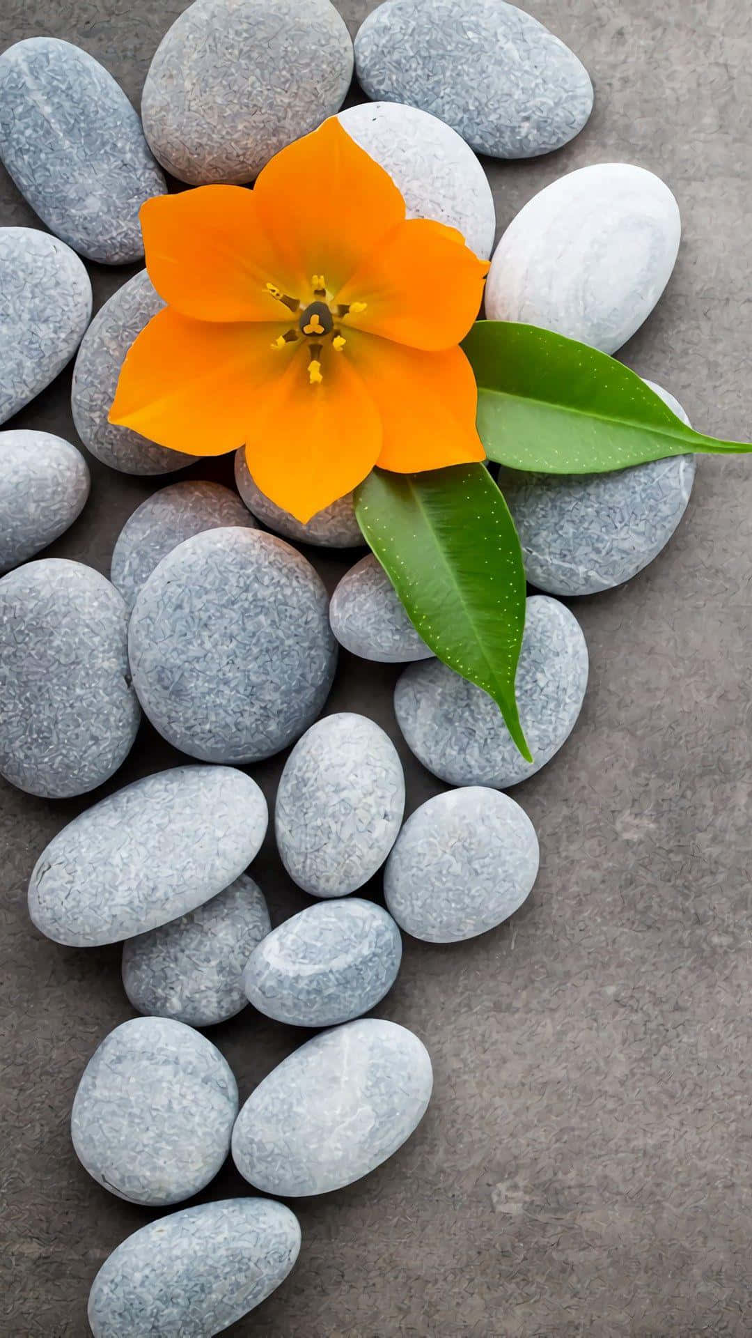 Orange Flower Spa Stones.jpg Wallpaper