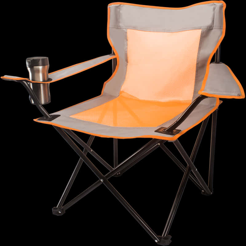 Orange Folding Camping Chair PNG