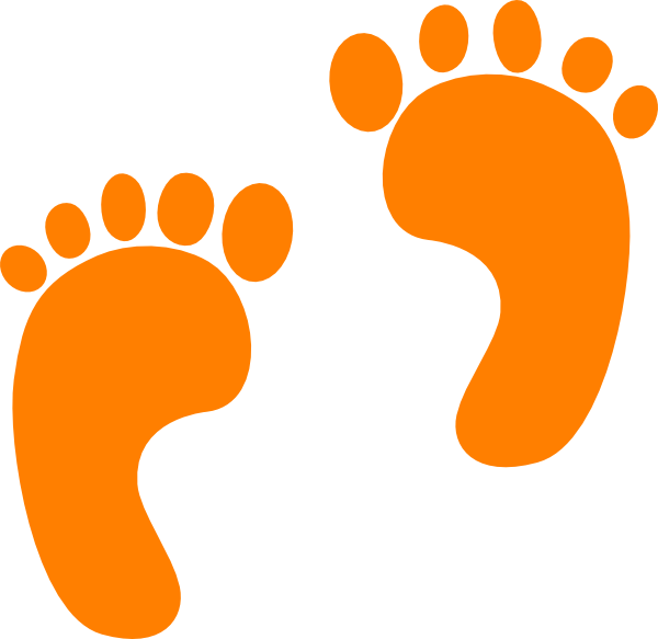 Orange Footprint Graphic PNG