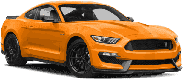 Orange Ford Mustang G T Side View PNG