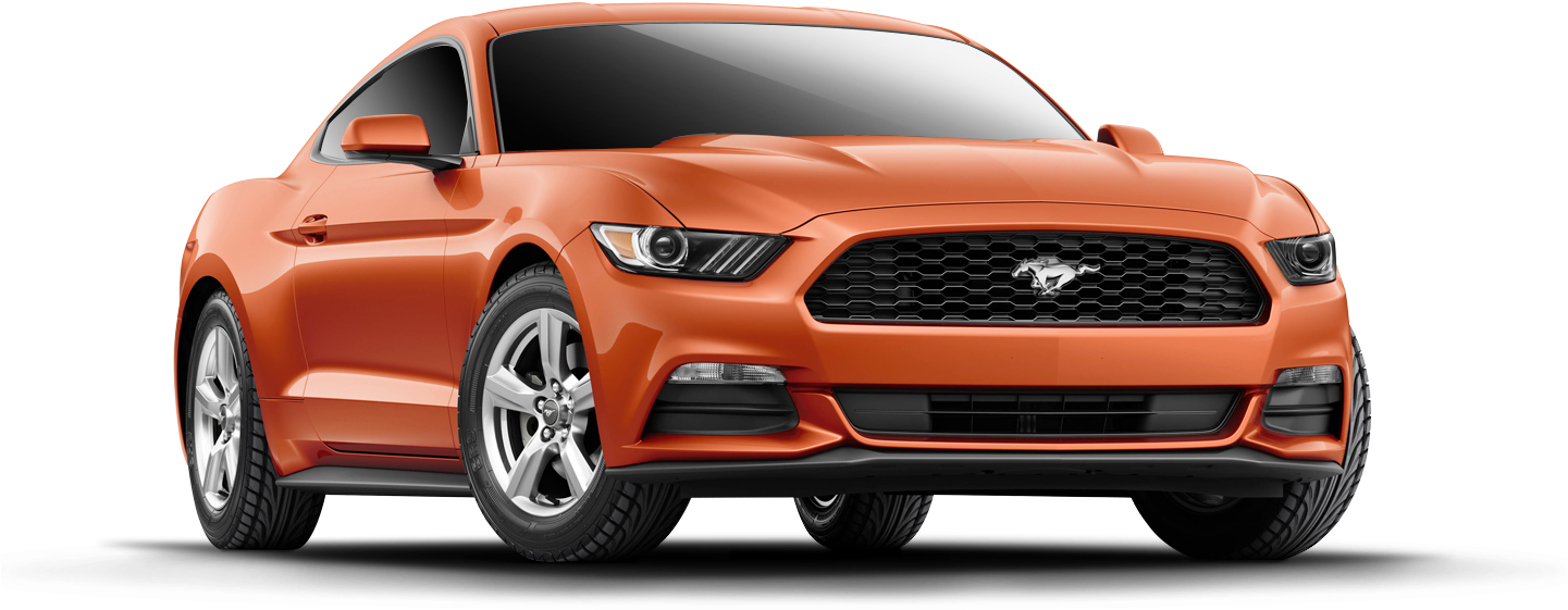 Orange Ford Mustang Side View PNG
