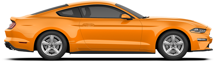 Orange Ford Mustang Side View PNG