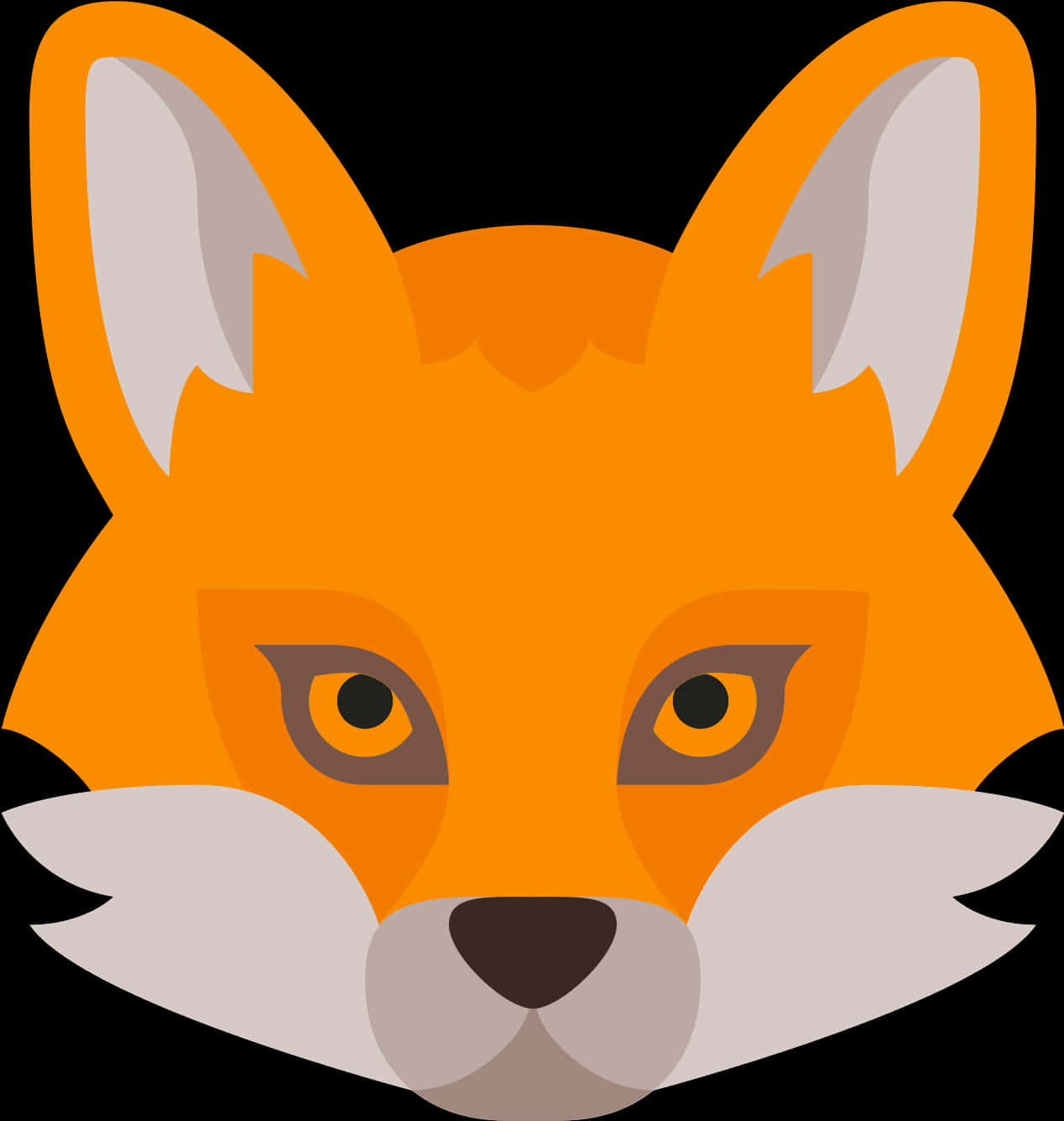 Orange Fox Vector Graphic PNG