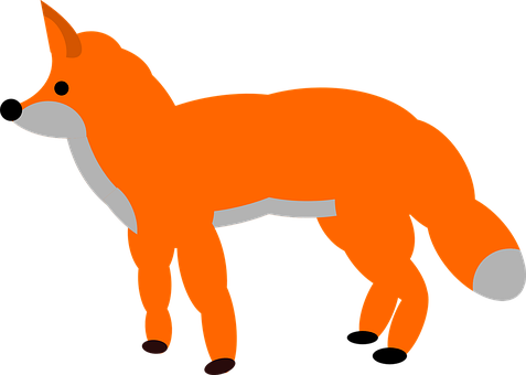 Orange Fox Vector Illustration PNG