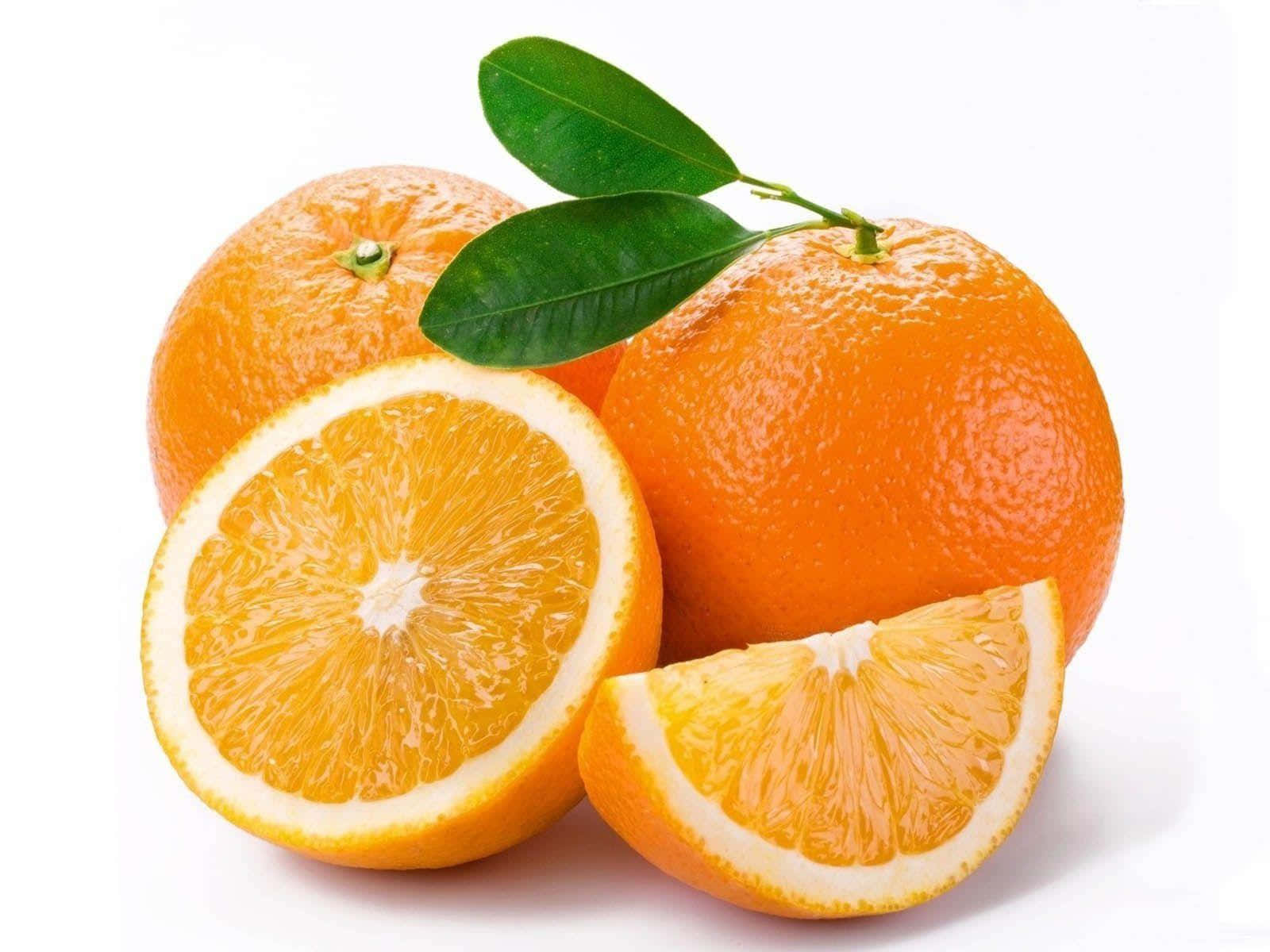 Fresh and Vibrant Orange Fruit on Wooden Table
