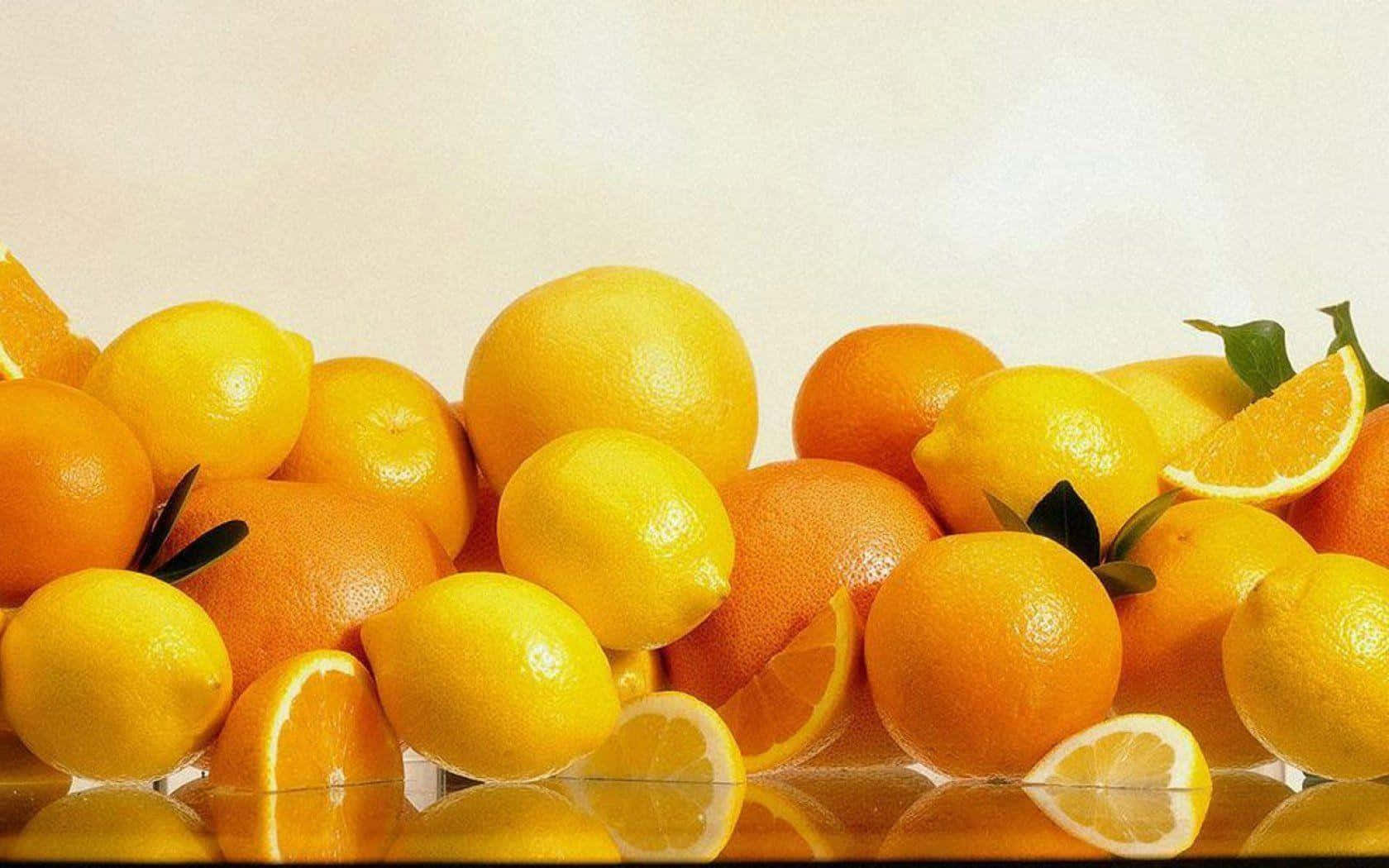A vibrant display of fresh and juicy oranges