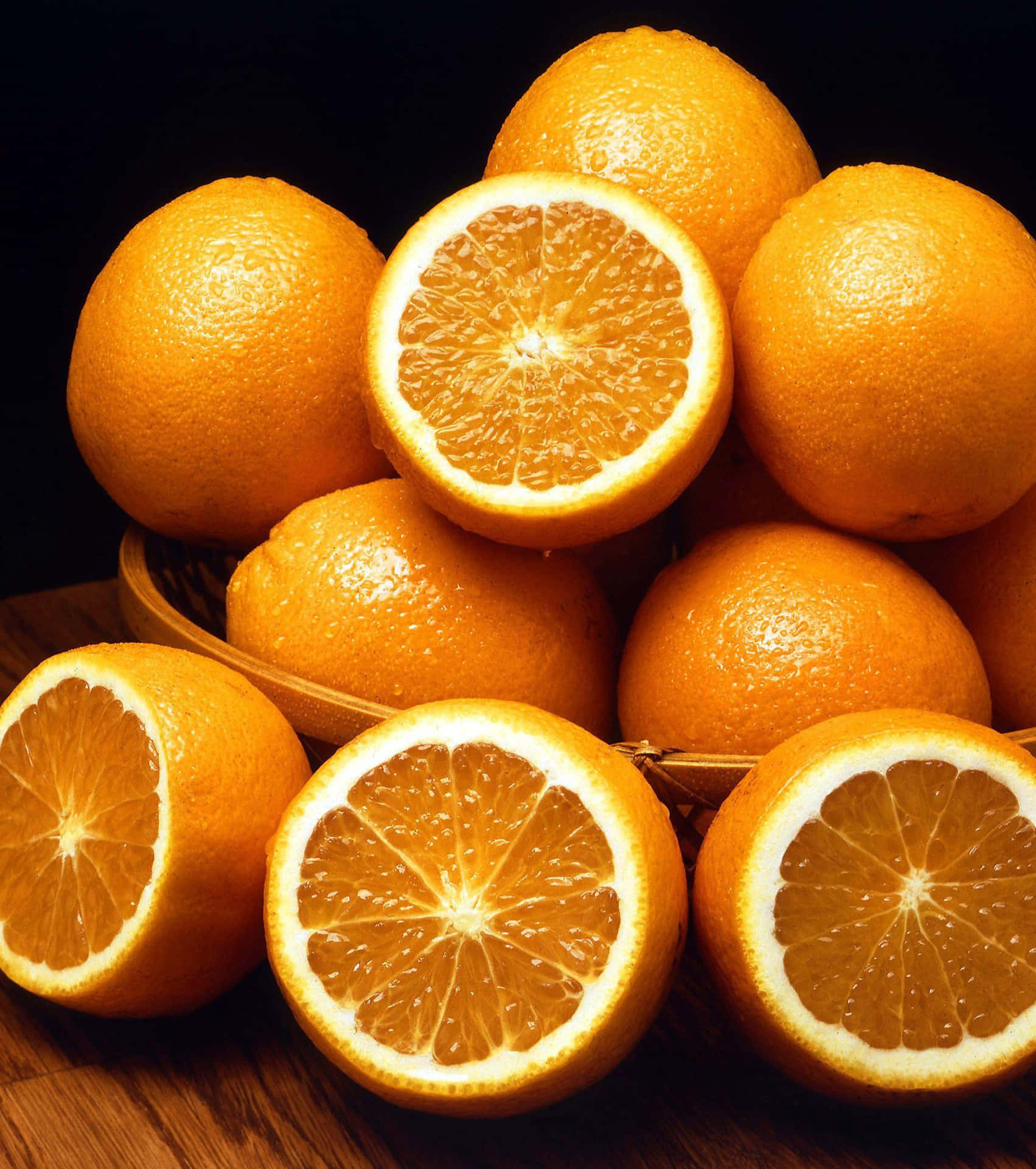 Fresh Juicy Oranges in Nature