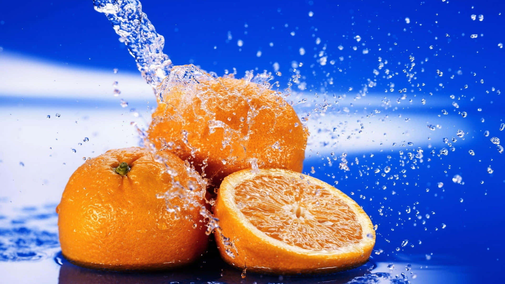 Fresh Oranges on a Vibrant Background