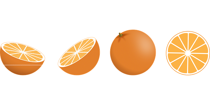 Orange Fruit Slices Progression PNG