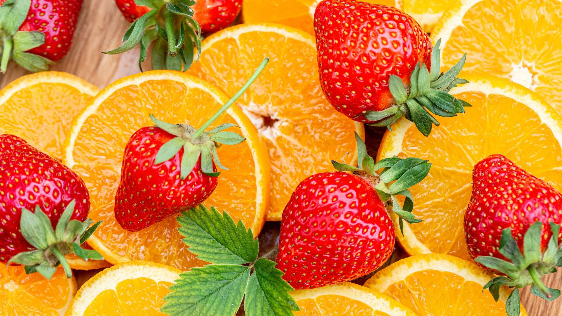 Orange Fruits With Strawberries