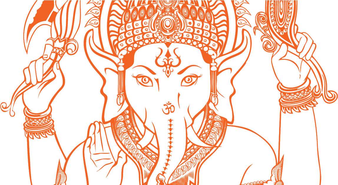 Orange Ganesh Artwork PNG