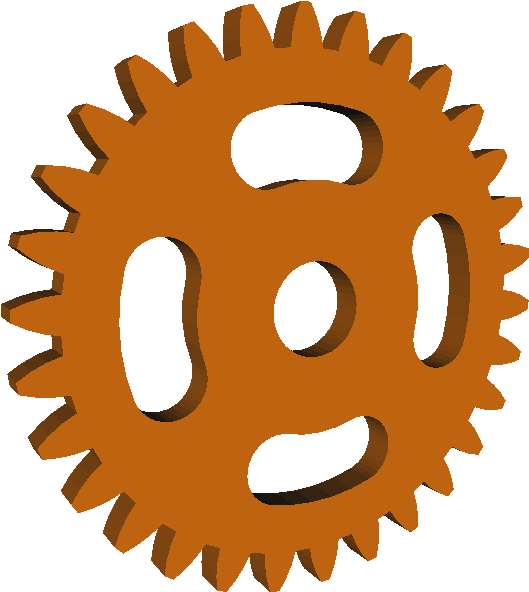 Orange Gear Graphic3 D PNG