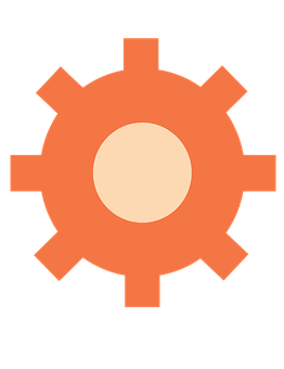 Orange Gear Icon Graphic PNG