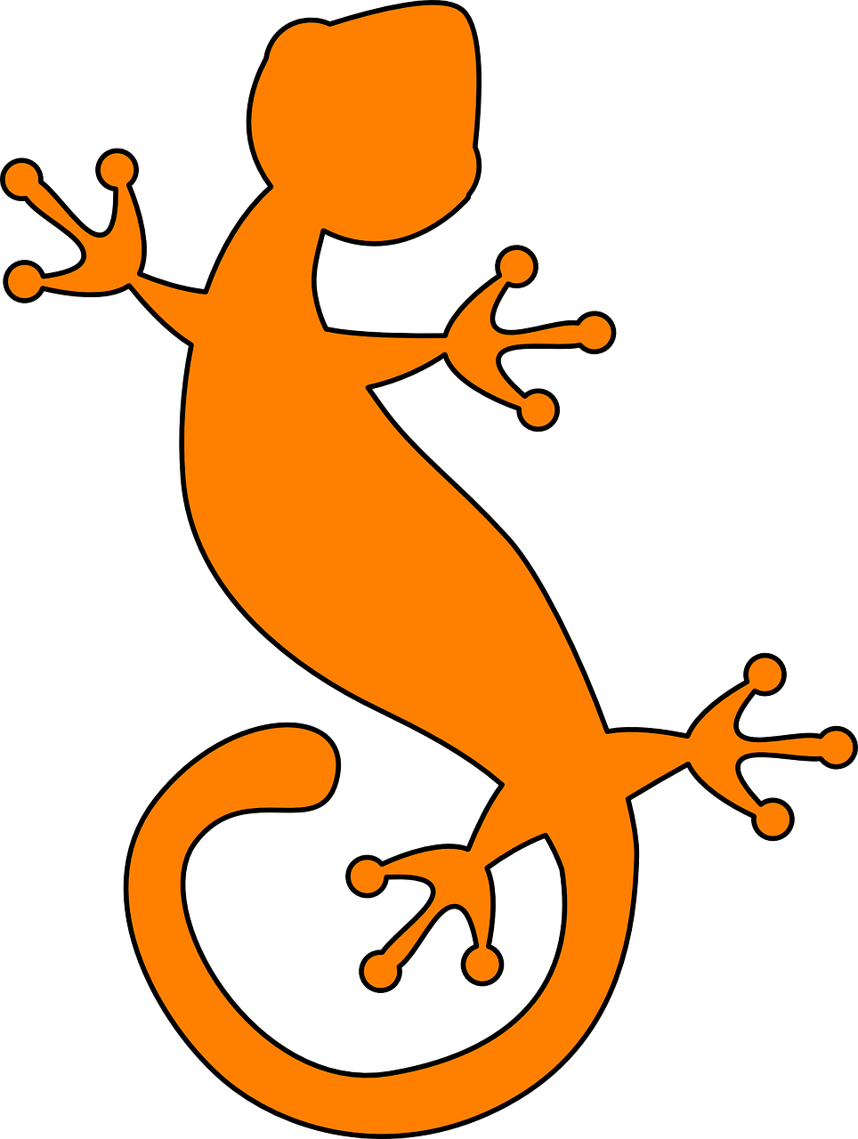 Orange Gecko Silhouette PNG