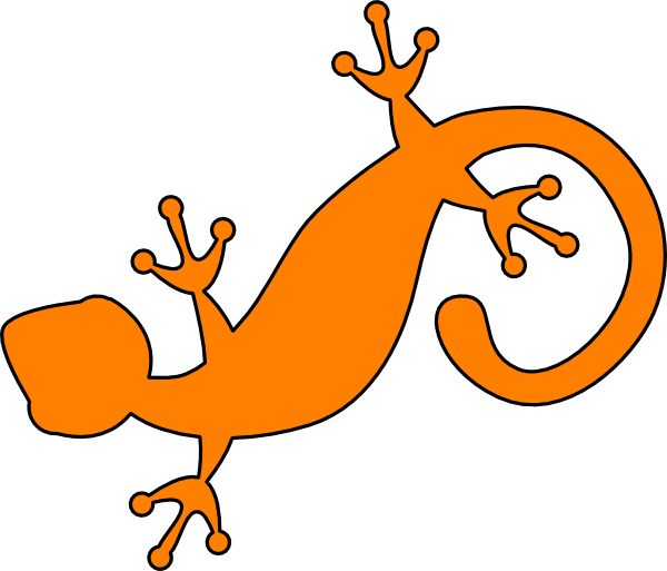 Orange Gecko Silhouette PNG