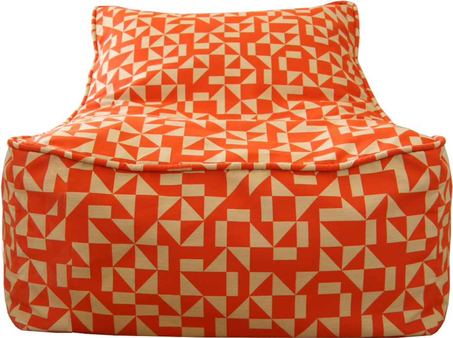 Orange Geometric Pattern Bean Bag PNG