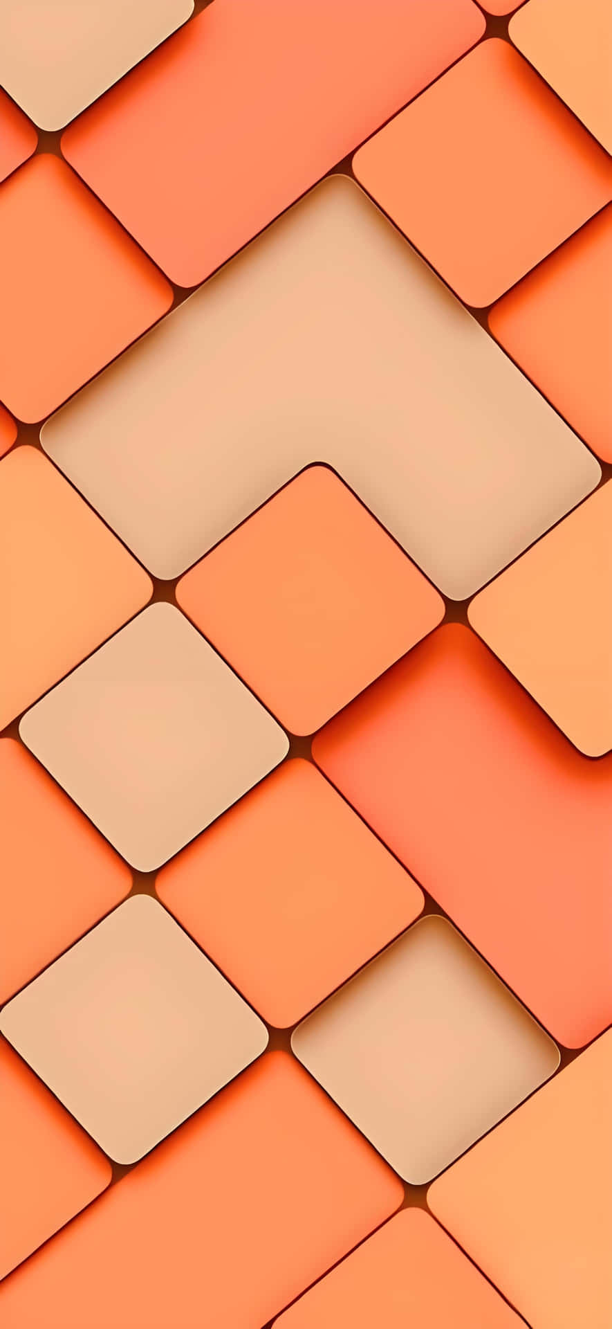 Orange Geometry: Minimalist 3d Tiled Wallpaper Wallpaper