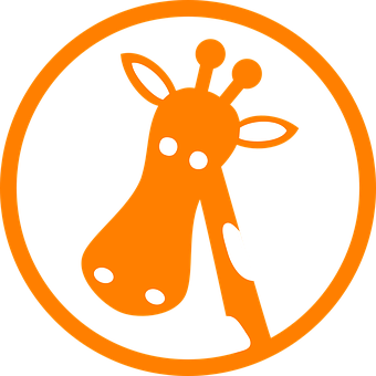 Orange Giraffe Icon Graphic PNG