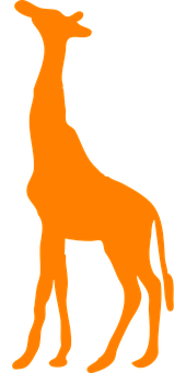 Orange Giraffe Silhouette PNG