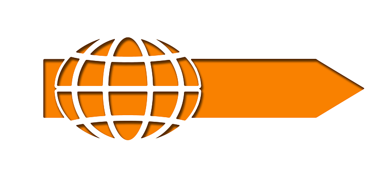 Orange Global Arrow Logo PNG