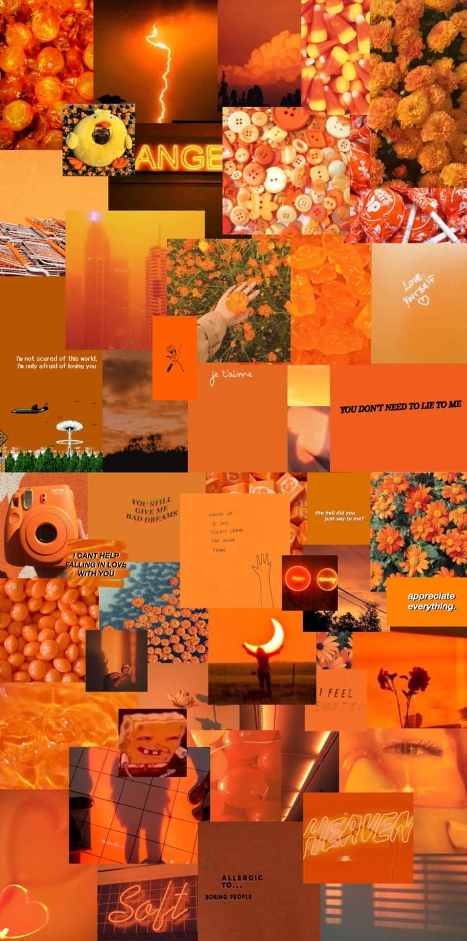 Download Orange Grunge Aesthetic Collage Wallpaper | Wallpapers.com