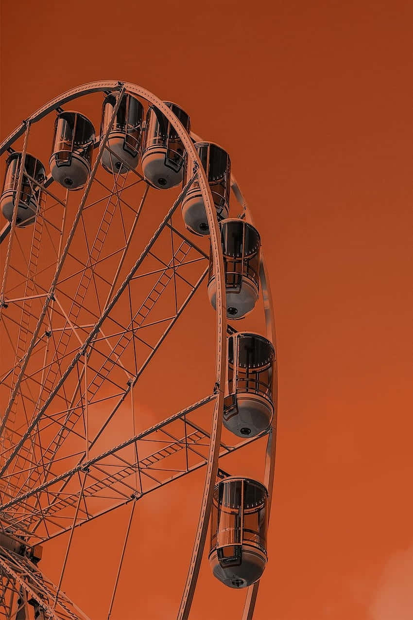 Orange Grunge Ferris Wheel Aesthetic.jpg Wallpaper