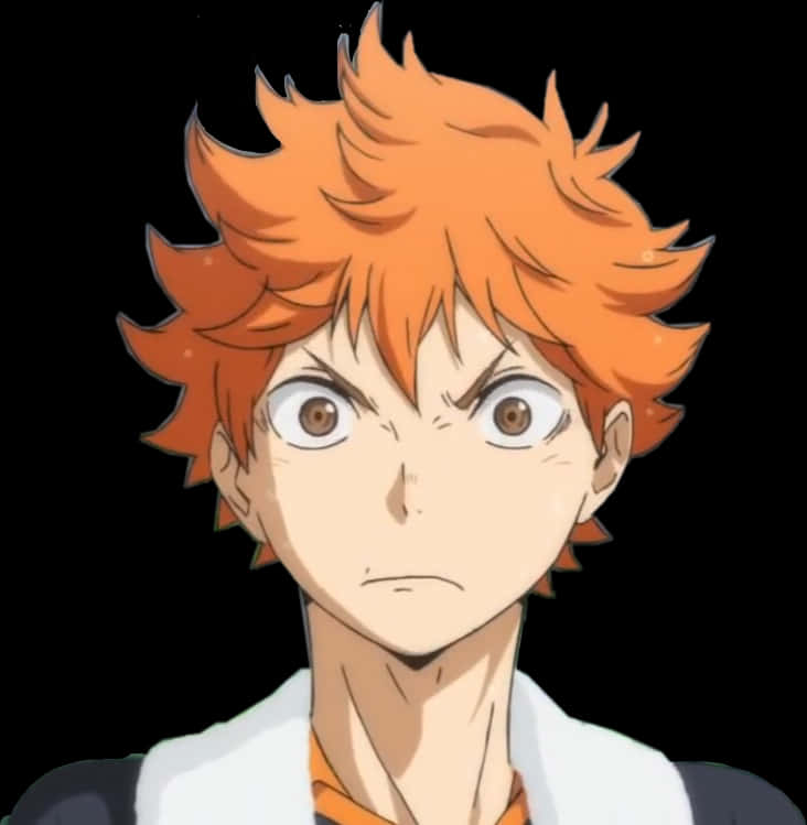 Orange Haired Anime Character Portrait PNG