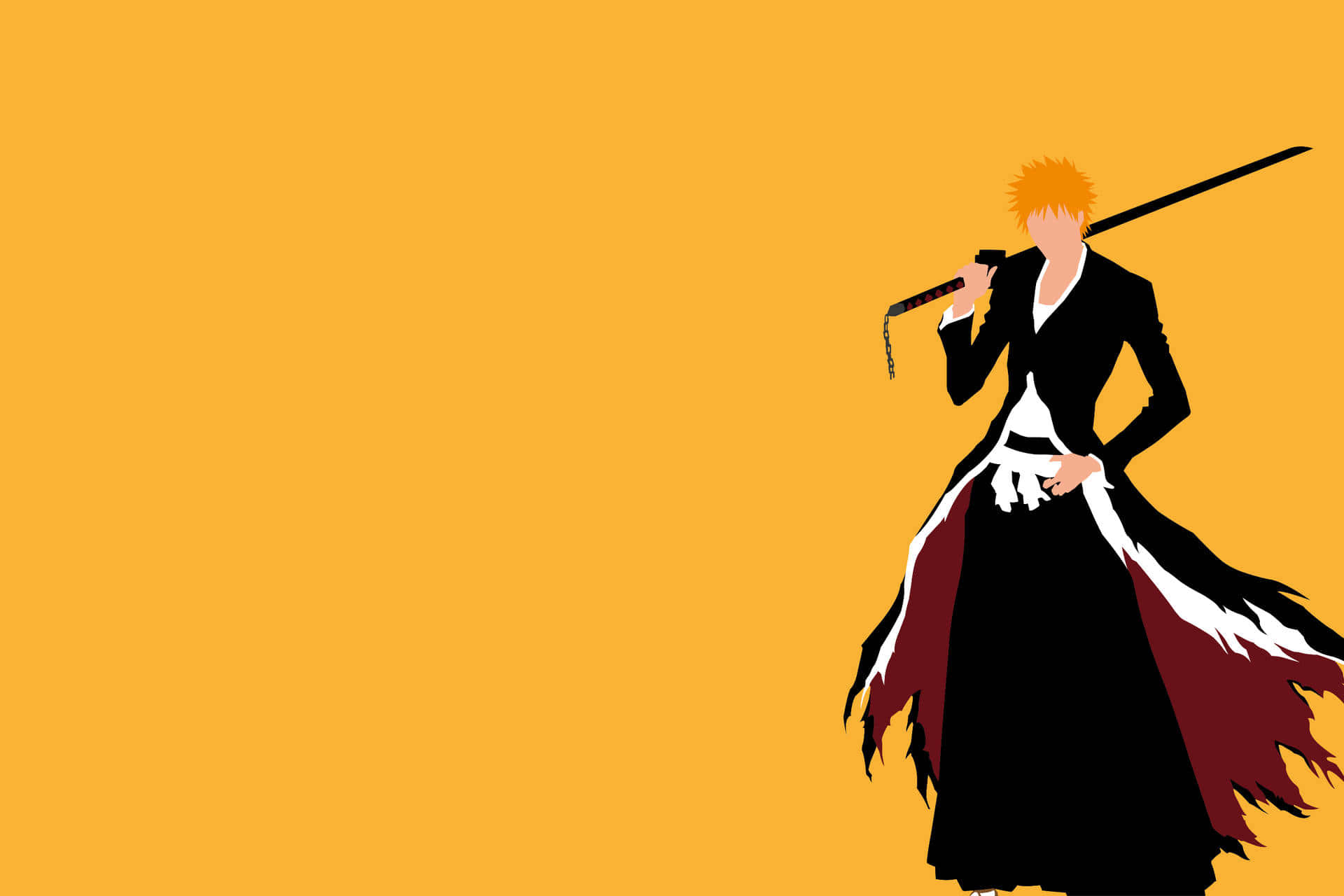 Orange Haired Anime Character Silhouette Wallpaper