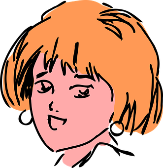 Orange Haired Cartoon Girl PNG