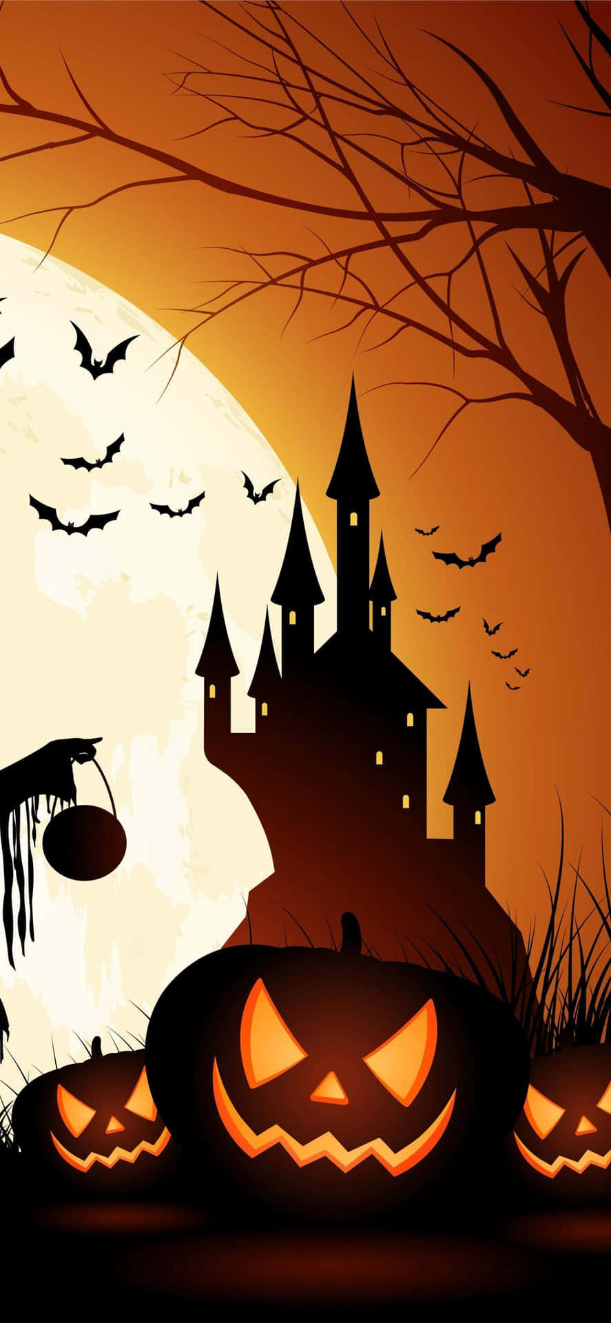 Get Ready for a Spooky Halloween Dressed in Orange Wallpaper