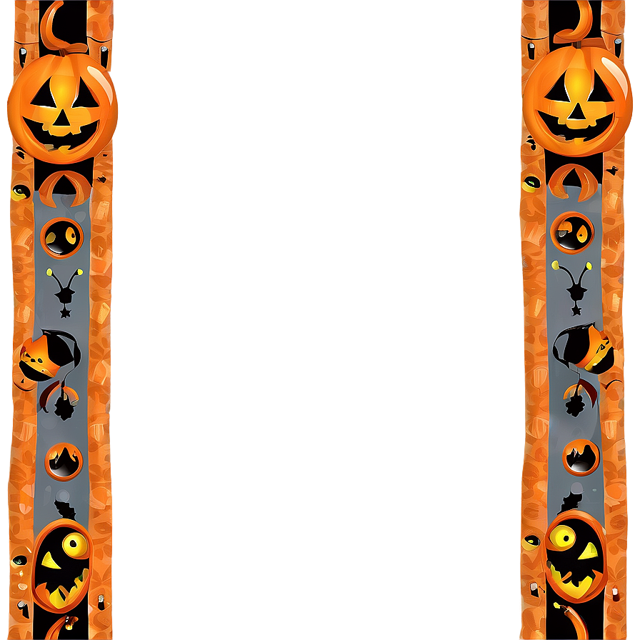 Orange Halloween Border Png Ojg PNG