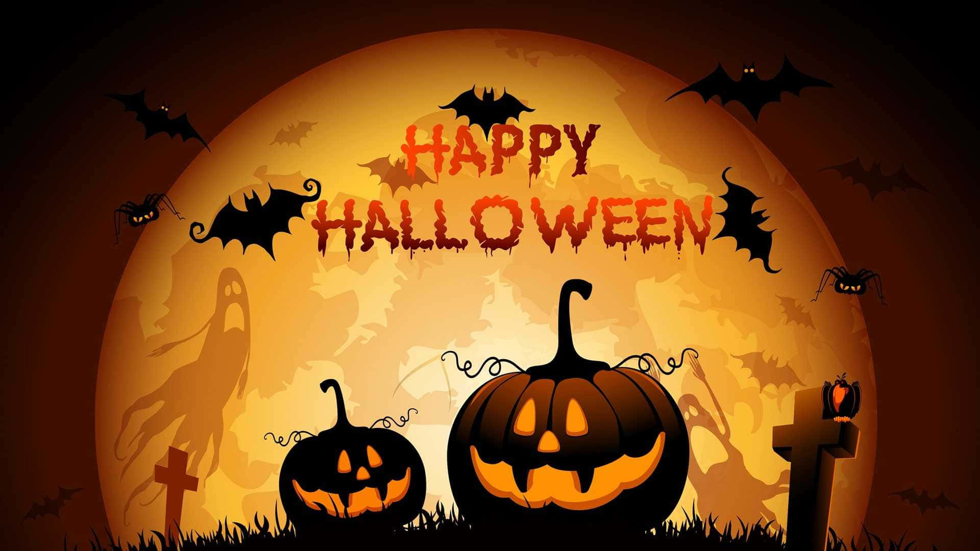 Celebrate Halloween with bright and shining oranges Wallpaper