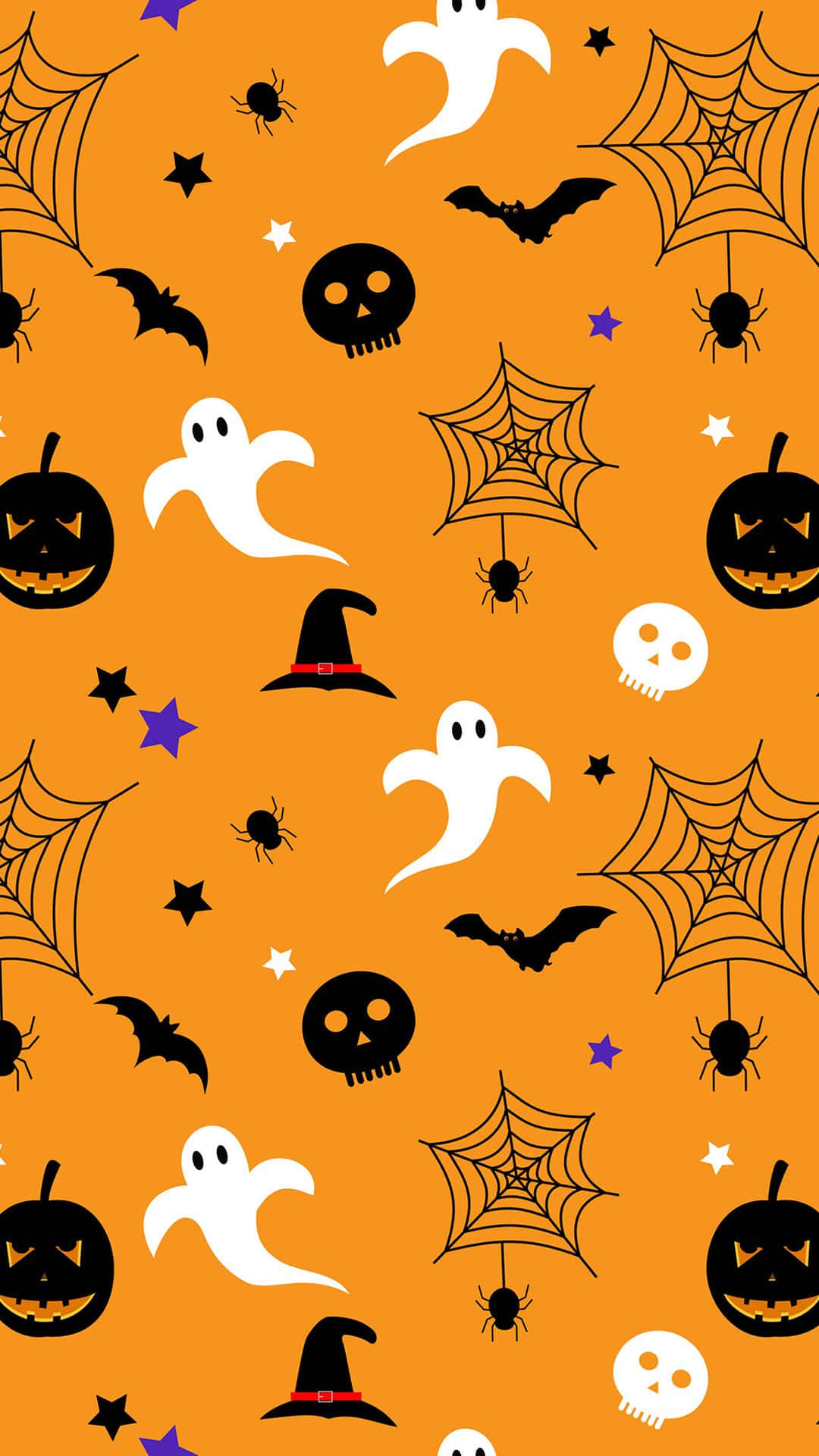 Enjoying the Fun and Fright of Halloween in Orange Wallpaper
