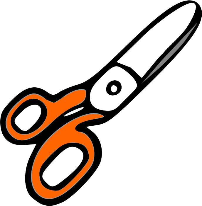 Orange Handled Scissors Vector PNG