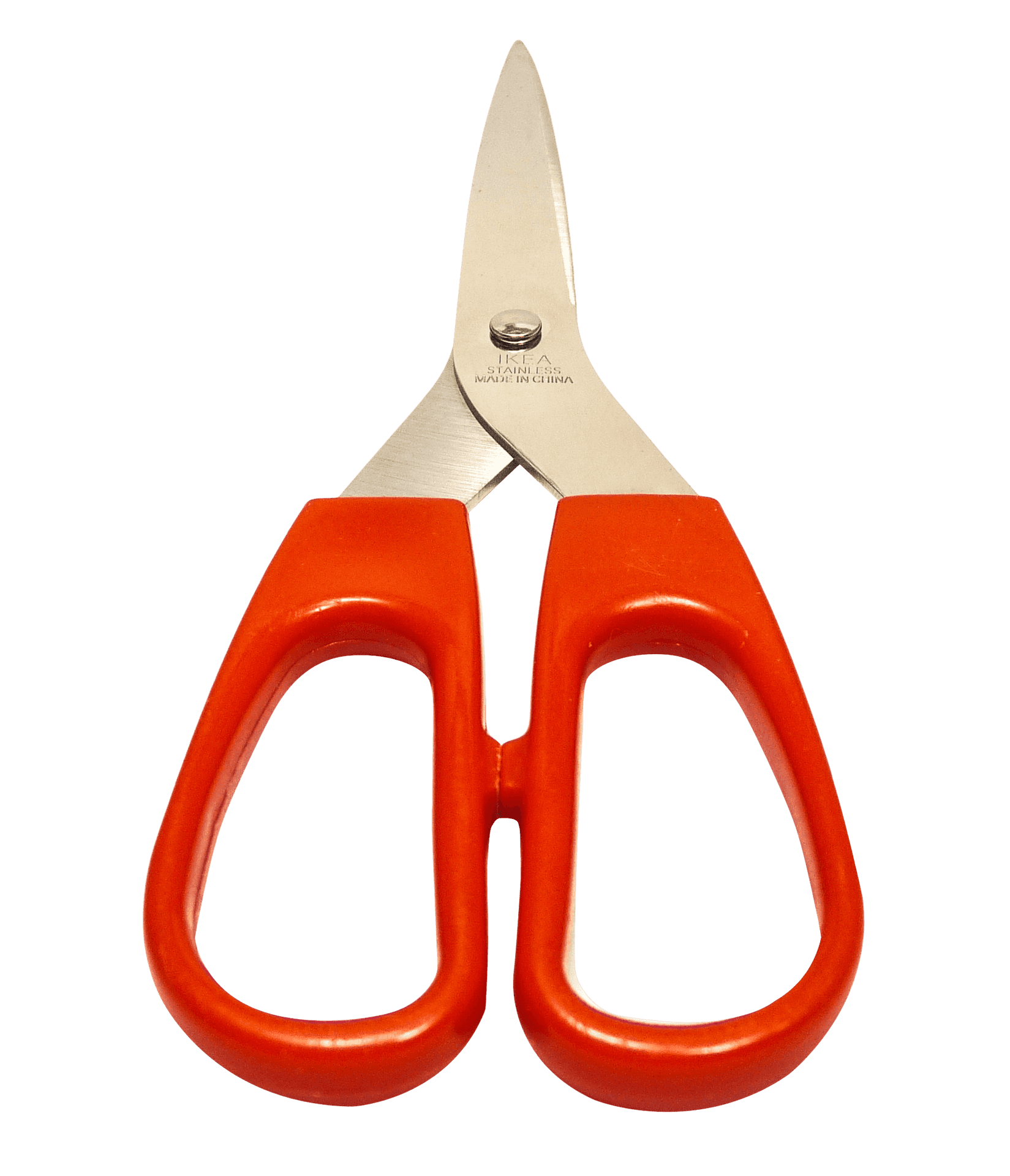 Orange Handled Stainless Steel Scissors PNG