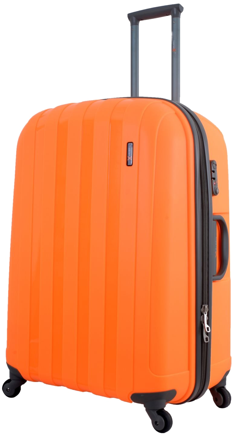 Orange Hardshell Suitcase Standing PNG